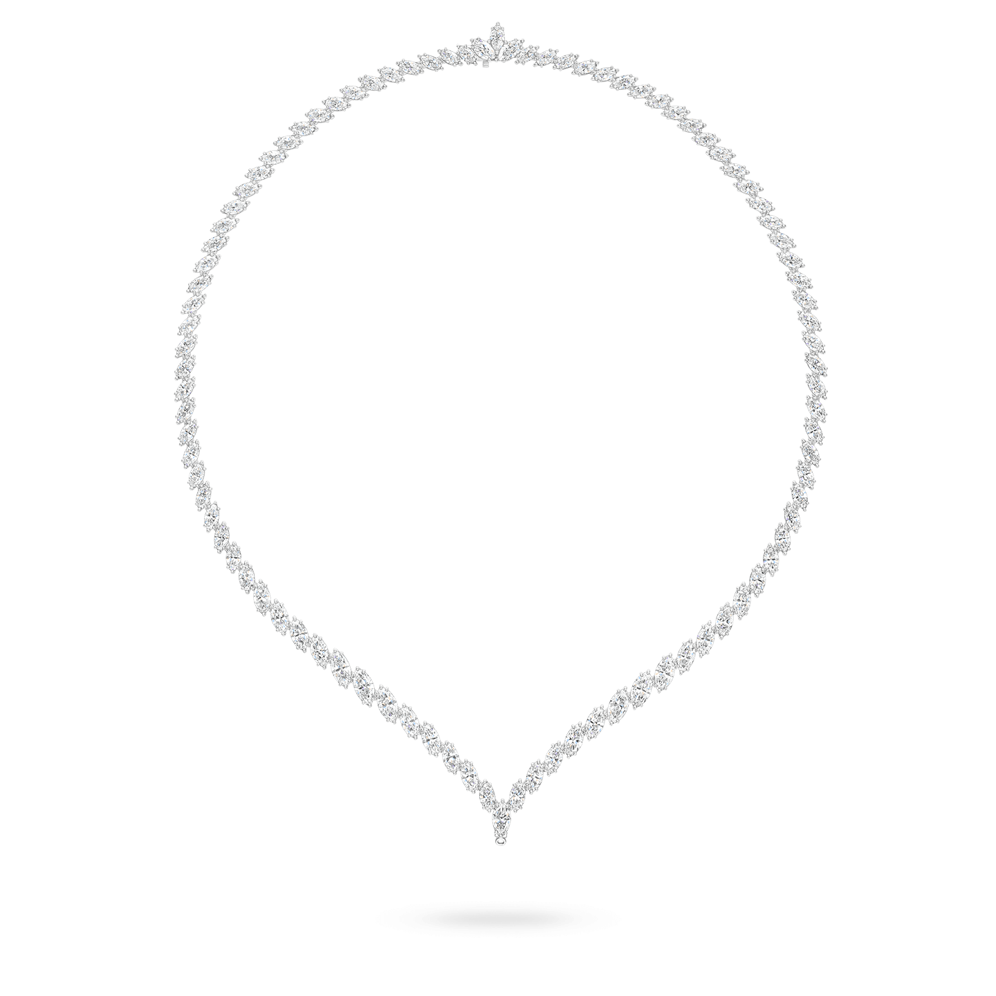 Front view of the Marquise Riviere Diamond Necklace